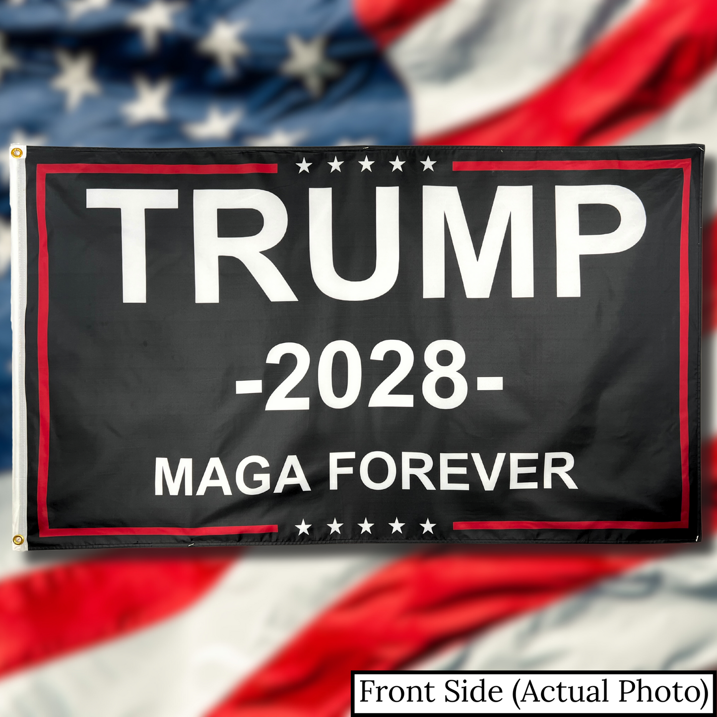 MAGA Forever - Trump 2028 Campaign Flag - 3x5ft - Black