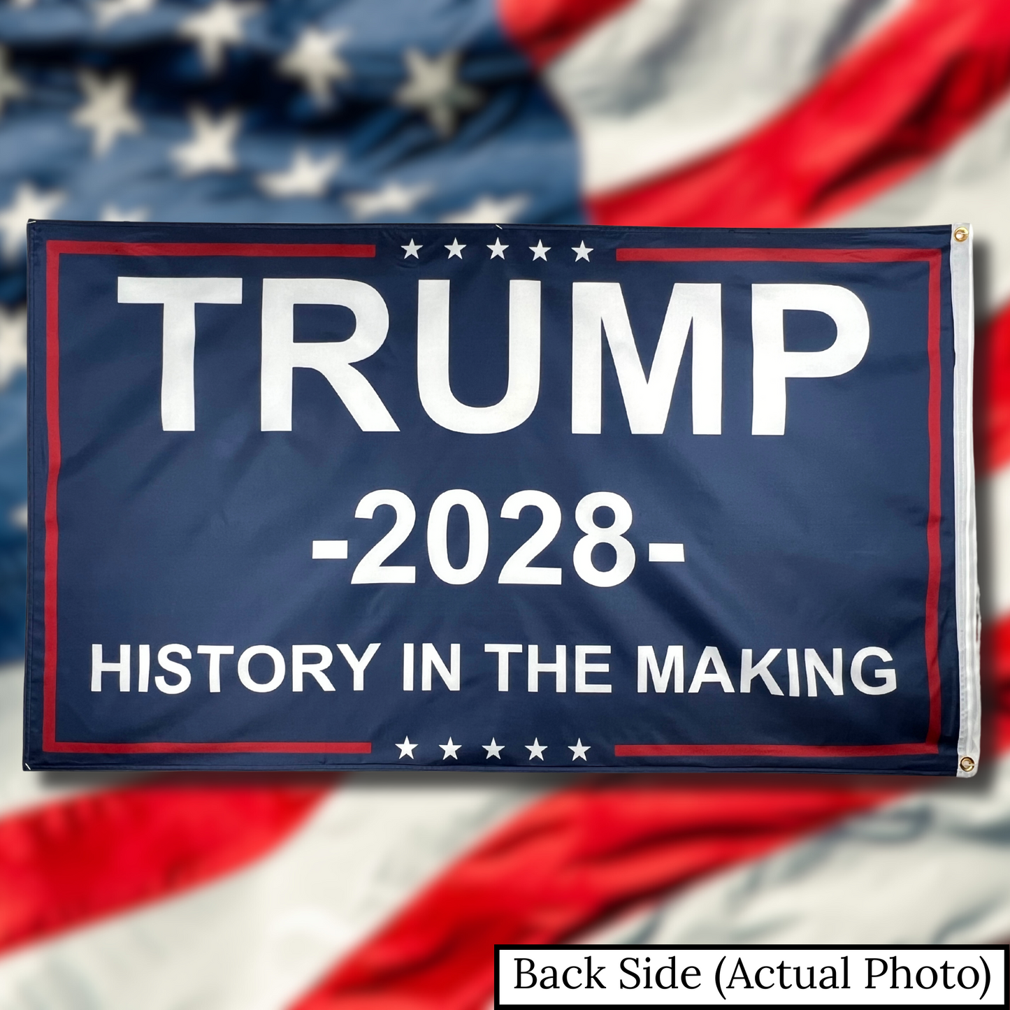 History In The Making - Trump 2028 Campaign Flag - 3x5ft - Blue