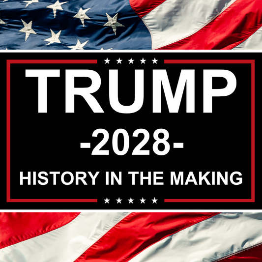 History In The Making - Trump 2028 Campaign Flag - 3x5ft - Black