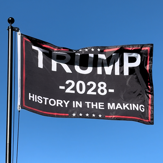 History In The Making - Trump 2028 Campaign Flag - 3x5ft - Black