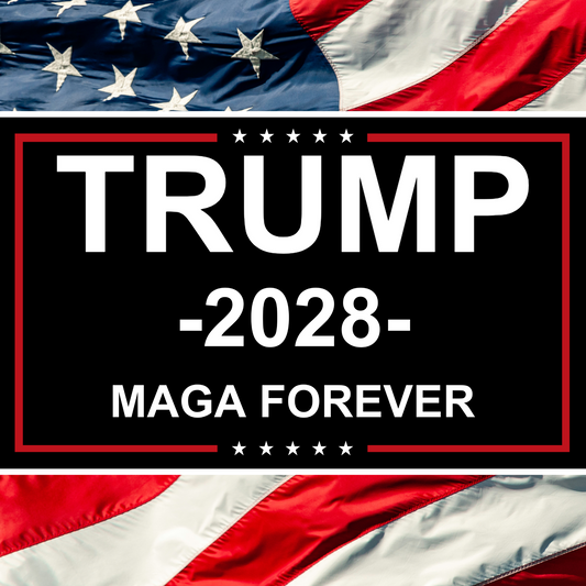 MAGA Forever - Trump 2028 Campaign Flag - 3x5ft - Black