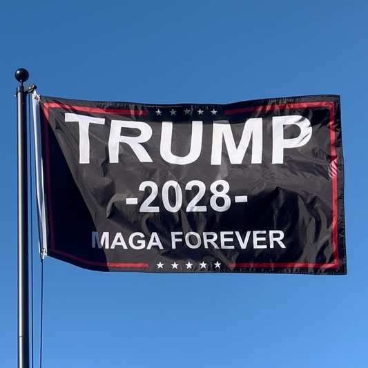MAGA Forever - Trump 2028 Campaign Flag - 3x5ft - Black