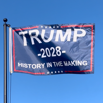 History In The Making - Trump 2028 Campaign Flag - 3x5ft - Blue