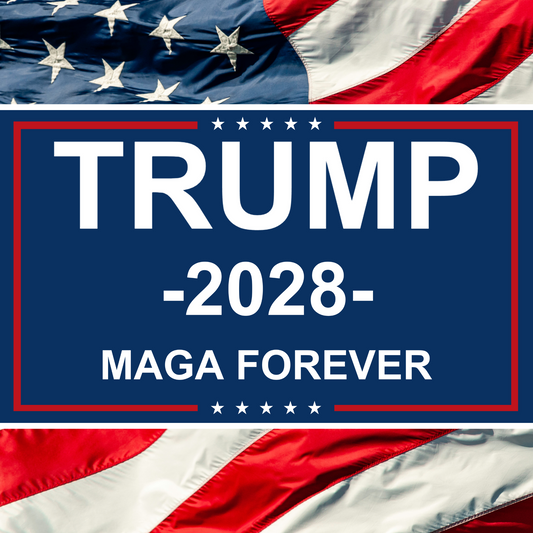MAGA Forever - Trump 2028 Campaign Flag - 3x5ft - Blue