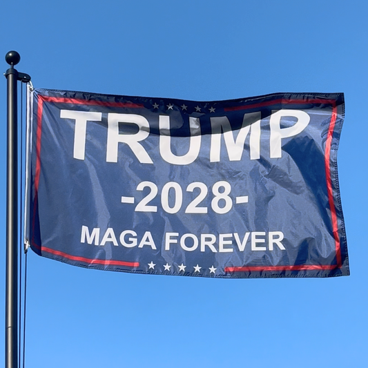 MAGA Forever - Trump 2028 Campaign Flag - 3x5ft - Blue